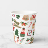 Moderne kerstkerstkerstkerstkerstkerstman en ontbi papieren bekers (Voorkant)