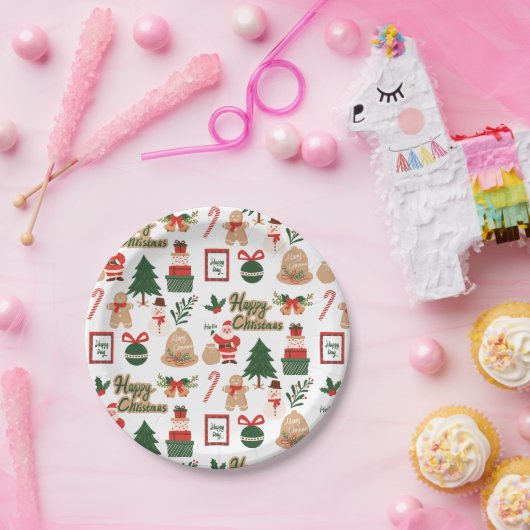 Moderne kerstkerstkerstkerstkerstkerstman en ontbi papieren bordje (Feest)