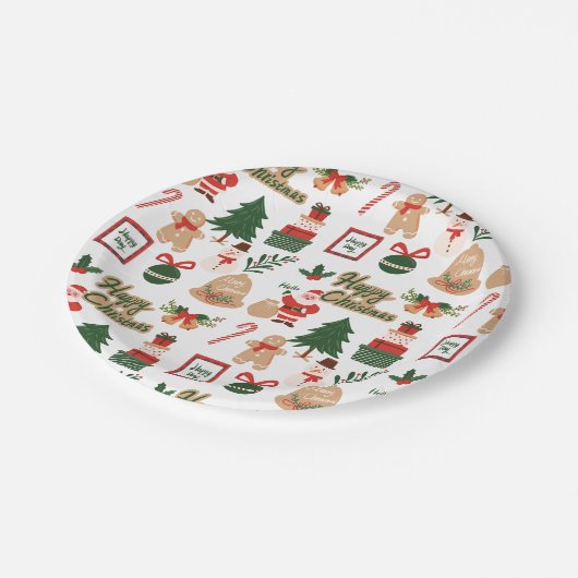 Moderne kerstkerstkerstkerstkerstkerstman en ontbi papieren bordje (Gekanteld)