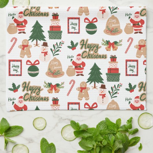 Moderne kerstkerstkerstkerstkerstkerstman en ontbi theedoek (Gevouwen)