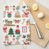 Moderne kerstkerstkerstkerstkerstkerstman en ontbi theedoek (Quarter Fold)