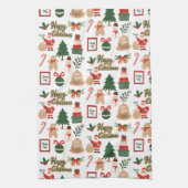 Moderne kerstkerstkerstkerstkerstkerstman en ontbi theedoek (Verticaal)