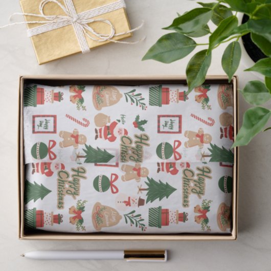 Moderne kerstkerstkerstkerstkerstkerstman en ontbi tissuepapier (Geschenk)