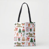 Moderne kerstkerstkerstkerstkerstkerstman en ontbi tote bag (Voorkant)