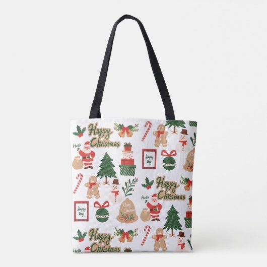 Moderne kerstkerstkerstkerstkerstkerstman en ontbi tote bag (Achterkant)
