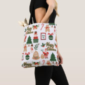 Moderne kerstkerstkerstkerstkerstkerstman en ontbi tote bag (Dichtbij)