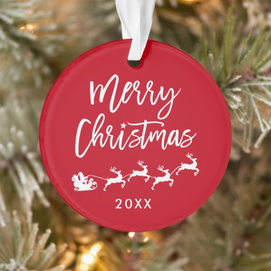 Moderne kerstkerstkerstkerstmis met penseelscript ornament (Boom)