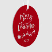 Moderne kerstkerstkerstkerstmis met penseelscript ornament (voorkant)