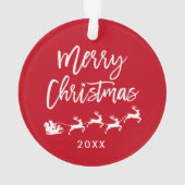 Moderne kerstkerstkerstkerstmis met penseelscript ornament (achterkant)