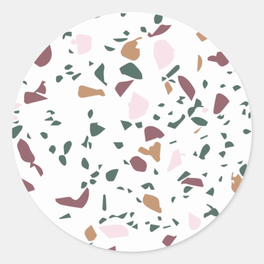 Moderne kerstkleuren Terrazzo Sticker Seal (Voorkant)