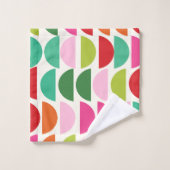 Moderne kerstkleurige geometrische vormen bad handdoek (Wasdoekje)