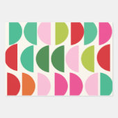 Moderne kerstkleurrijke geometrische vormen inpakpapier vel (Voorkant 3)