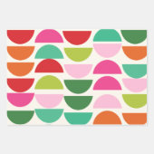 Moderne kerstkleurrijke geometrische vormen inpakpapier vel (Voorkant 2)