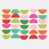 Moderne kerstkleurrijke geometrische vormen inpakpapier vel (Voorkant)