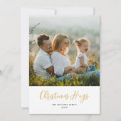 Moderne Kerstknuffels Twee Foto Plat Kerstkaart (Voorkant)