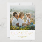 Moderne Kerstknuffels Twee Foto's Plat Kerstkaart (Voorkant)