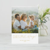 Moderne Kerstknuffels Twee Foto's Plat Kerstkaart (Staand voorkant)