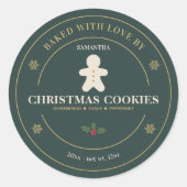 Moderne kerstkoekjes doos label sticker (Voorkant)