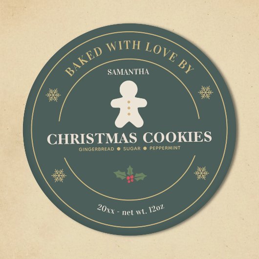 Moderne kerstkoekjes doos label sticker