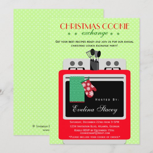 Moderne kerstkoekjesuitwisseling kaart (Voorkant / Achterkant)