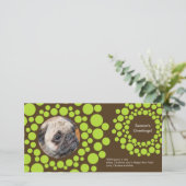 Moderne Kerstkrans Fotokaart-Chocolade Bruin Feestdagenkaart (Staand voorkant)