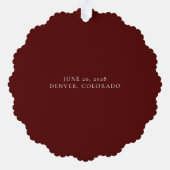 Moderne Kerstkrans | Getrouwd en Vrolijk Foto Ornament Kaart (Achterkant)