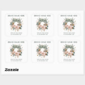 Moderne Kerstkrans | Kaarslabels Vierkante Sticker (Vel)