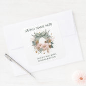 Moderne Kerstkrans | Kaarslabels Vierkante Sticker (Envelop)