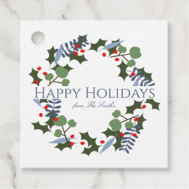 Moderne Kerstkrans Kerst Vakantie Cadeau Tag Bedankjes Labels