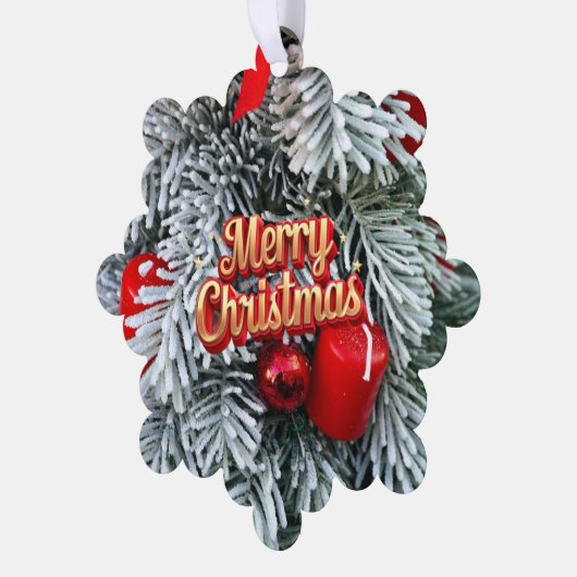 Moderne kerstkrans ornament kaart (Links)
