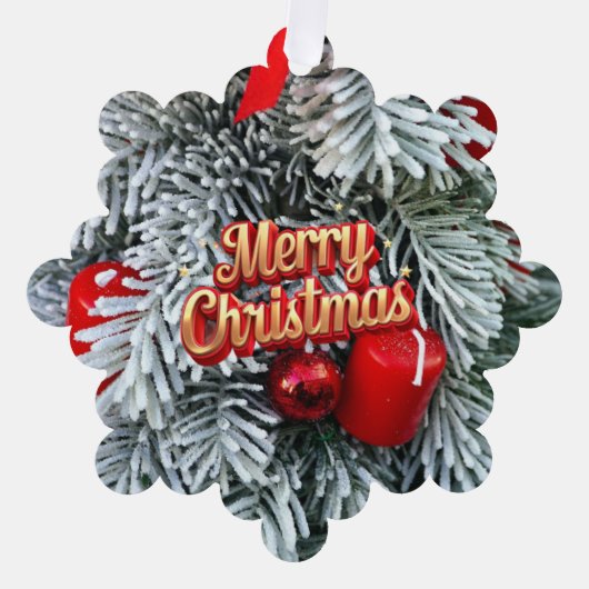 Moderne kerstkrans ornament kaart (Voorkant)