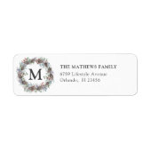 Moderne Kerstkrans Retouradres Etiket (Voorkant)