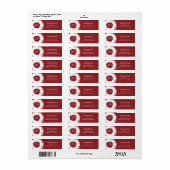 Moderne Kerstkrans Retouradres Rood Etiket (Full Sheet)