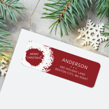 Moderne Kerstkrans Retouradres Rood