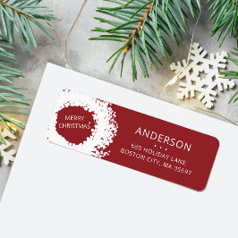 Moderne Kerstkrans Retouradres Rood Etiket