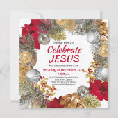 Moderne kerstkrans VIEREN JEZUS-plein Kaart (Voorkant)