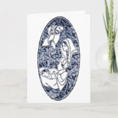 Moderne kerstkunst feestdagen kaart (Voorkant)