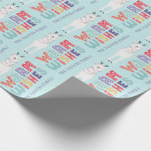 Moderne kerstlama String Lights Name Cadeaupapier (Hoek)