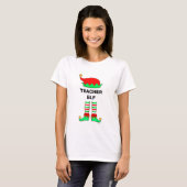 Moderne kerstleraar Elf T-Shirt (Voorkant volledig)