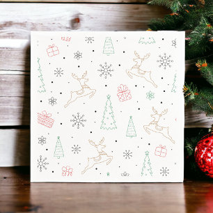 Moderne Kerstlijn Art Elegant Feest Servet