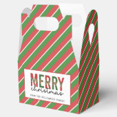 Moderne kerstluipaard afdrukken Rode groene strepe Bedankdoosjes (Geopend)