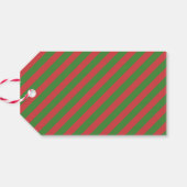Moderne kerstluipaard afdrukken Rode groene strepe Cadeaulabel (Achterkant Horizontaal)