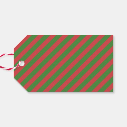 Moderne kerstluipaard afdrukken Rode groene strepe Cadeaulabel (Achterkant Horizontaal)