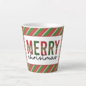Moderne kerstluipaard afdrukken Rode groene strepe Latte Mok (Voorkant)