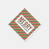 Moderne kerstluipaard afdrukken Rode groene strepe Servet (Hoek)