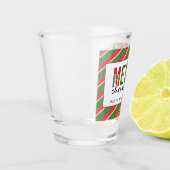 Moderne kerstluipaard afdrukken Rode groene strepe Shot Glas (Links)