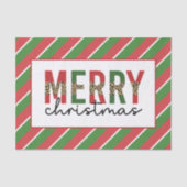 Moderne kerstluipaard afdrukken Rode groene strepe Tissuepapier (Voorkant)