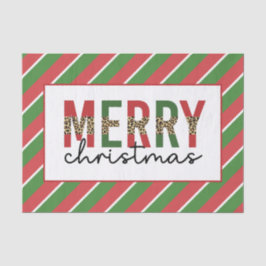 Moderne kerstluipaard afdrukken Rode groene strepe Tissuepapier