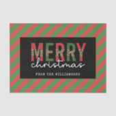 Moderne kerstluipaard afdrukken Rode groene strepe Tissuepapier (Voorkant)