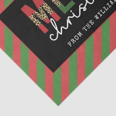 Moderne kerstluipaard afdrukken Rode groene strepe Tissuepapier (Detail)